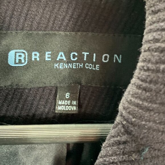 Kenneth Cole R Reaction Jacket Womens 6 Wool Cashmere Blend Lined Navy Blue - Picture 5 of 11